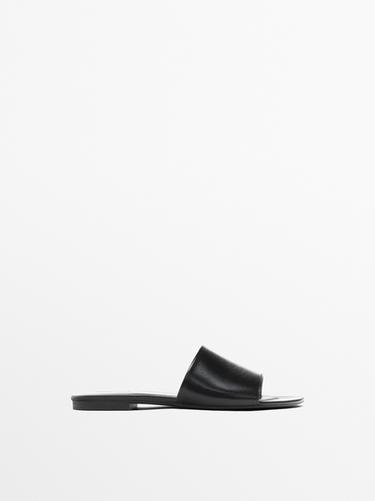 Zara Leather vamp sandals - Black
