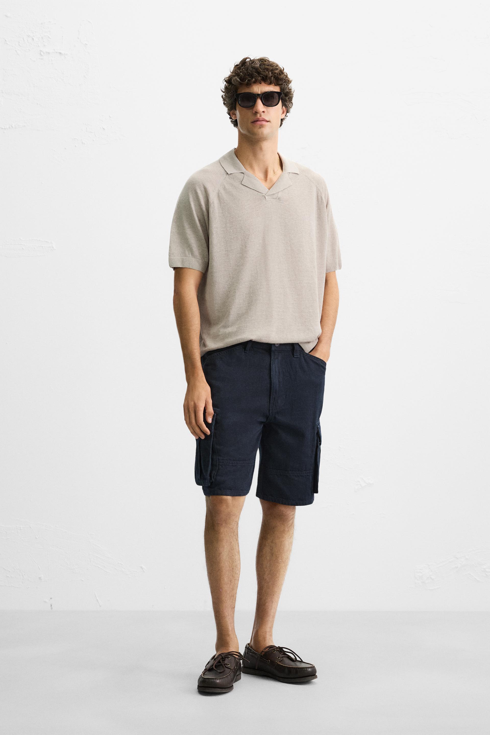 LINEN KNIT POLO SHIRT