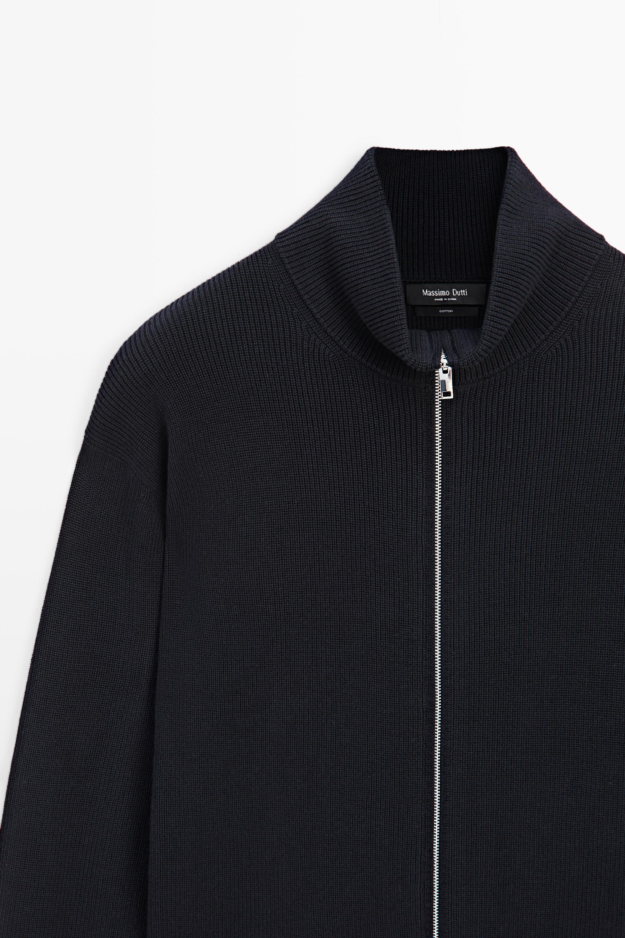 Cardigan en maille côtelée 100 % coton
