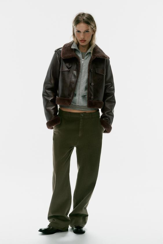 DOUBLE-FACED JACKET WITH TABS - Black / Brown by Zara - Image 0
