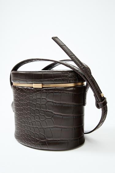 BOLSO RÍGIDO EFECTO RELIEVE - Marrón de Zara