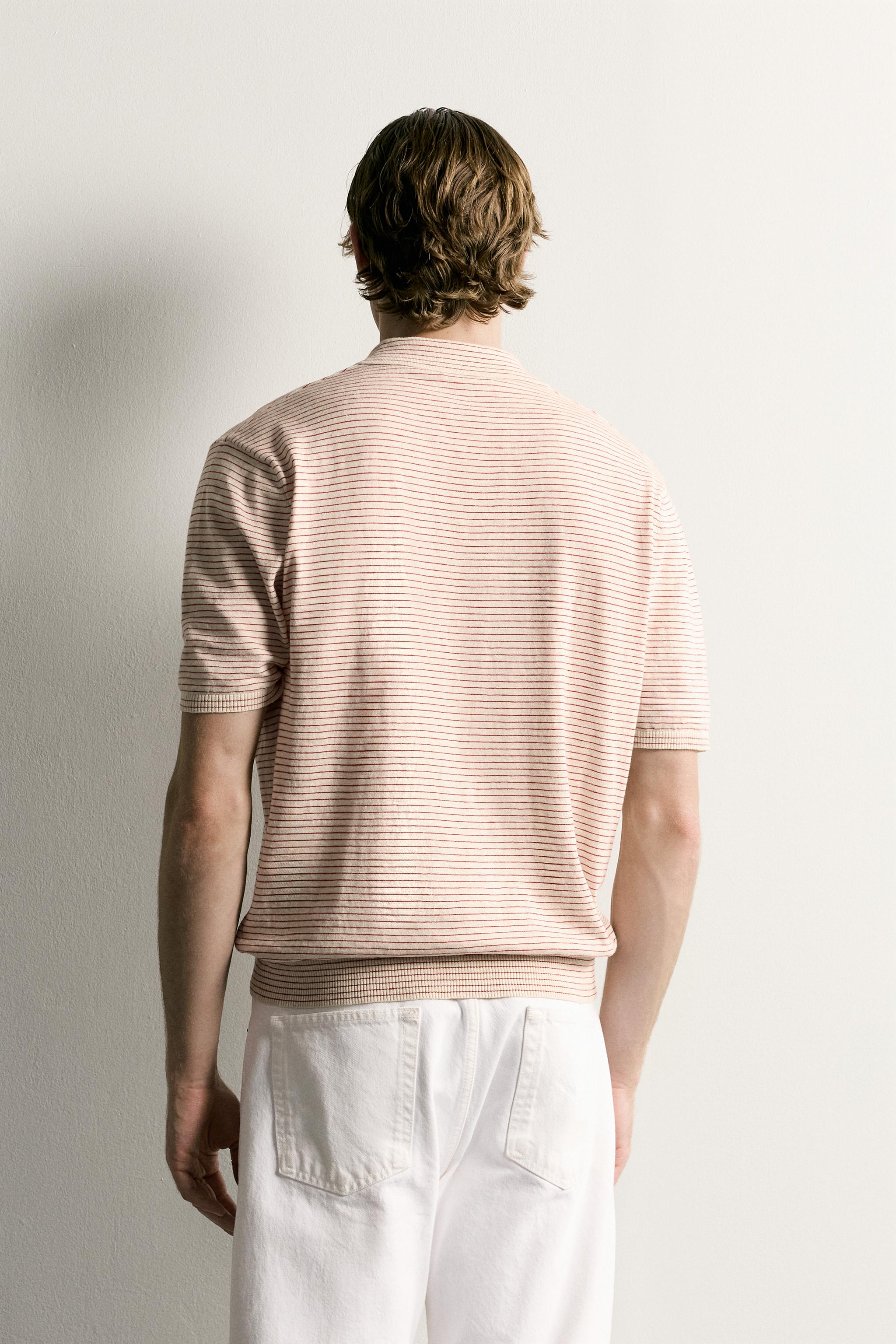 STRIPED JACQUARD KNIT POLO