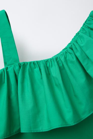 TOP À VOLANTS - Vert de Zara - Image 2