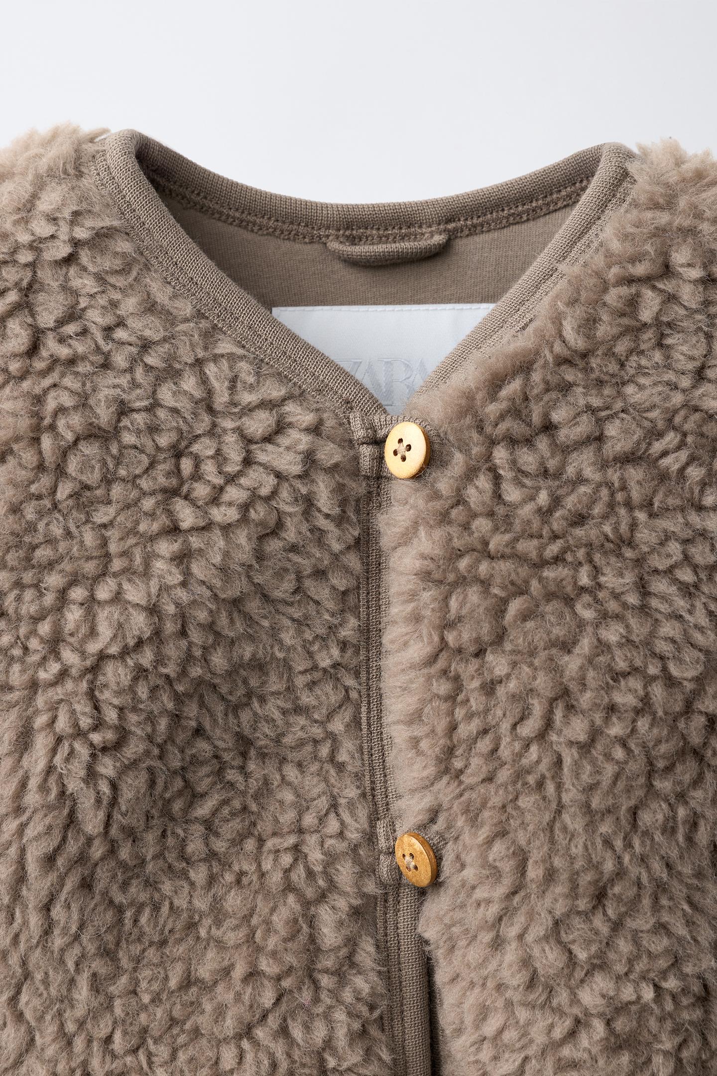 Детский жилет Zara Faux Fur with Wool, цвет: Коричневый — фото 4