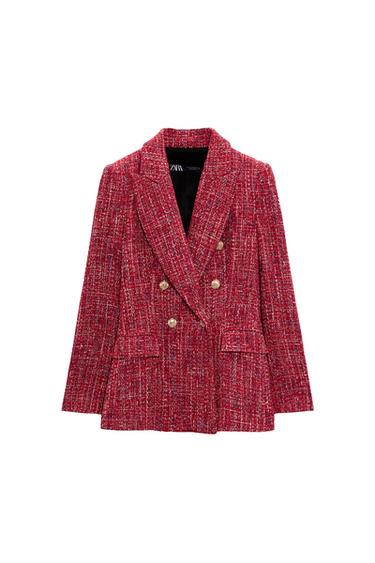 TEXTURED DOUBLE-BREASTED BLAZER