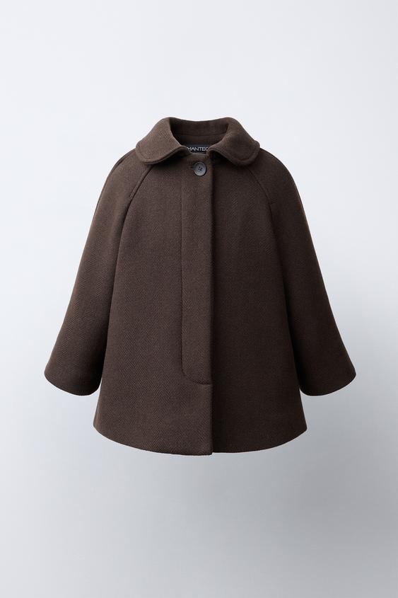 معطف صوف مانتيكو - شوكولاتة الخاص بـ Zara - صورة 0