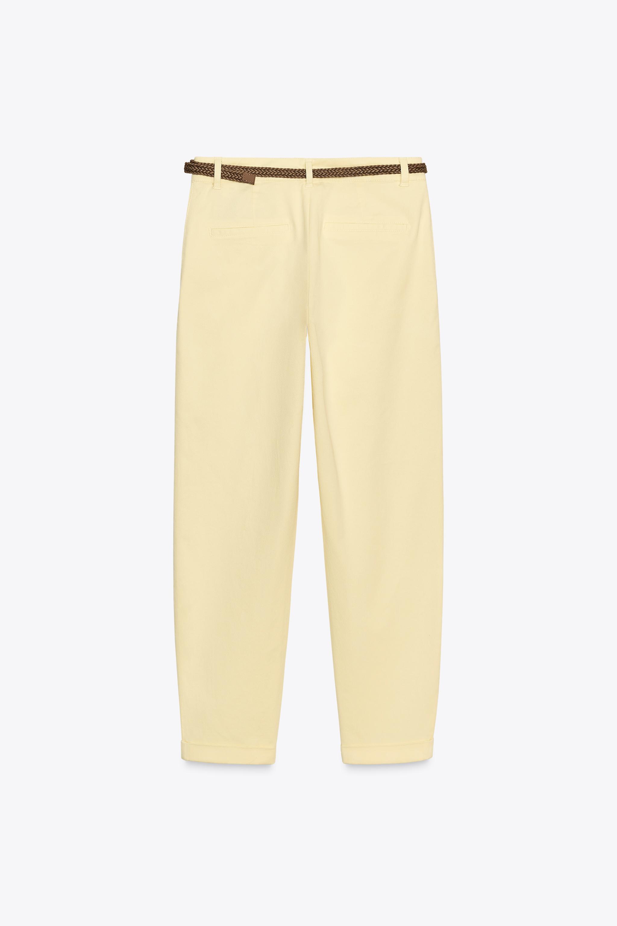 BRAIDED BELTED CHINO PANTS