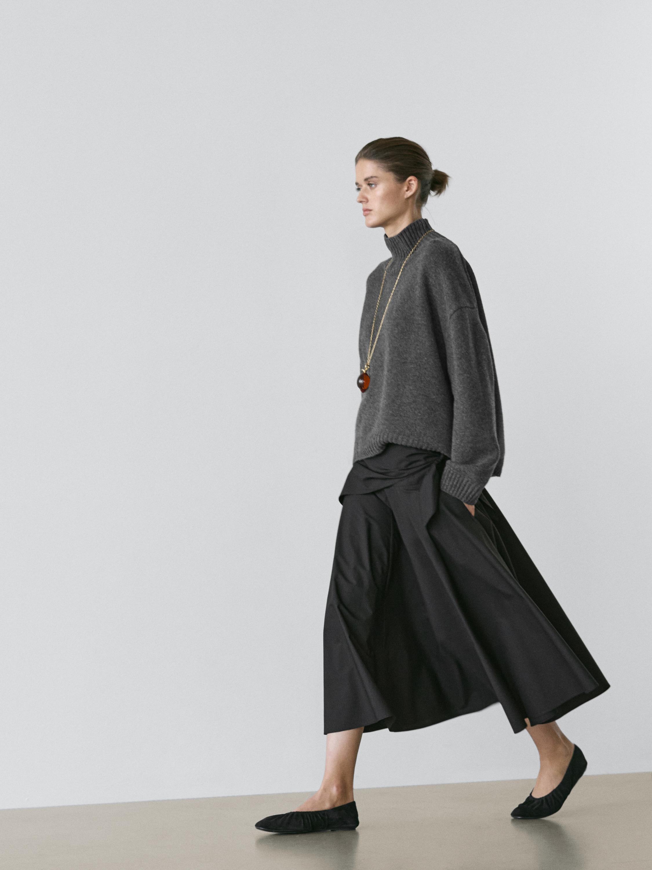 Midi skirt with scarf detail