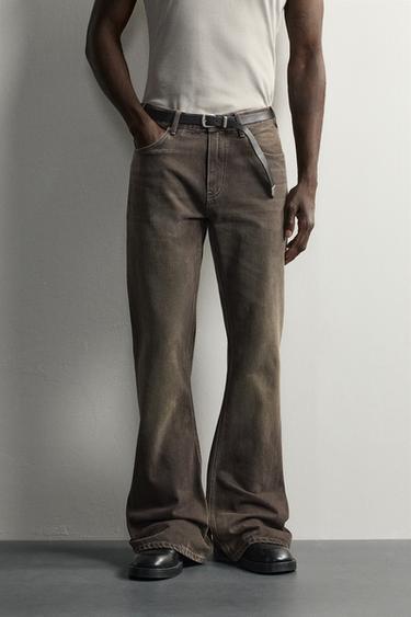 FLARE FIT JEANS — Brown 2