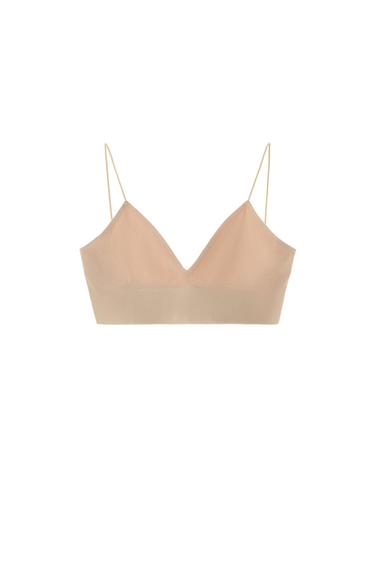 SEAMLESS TRIANGLE BRALETTE - Beige-pink by Zara