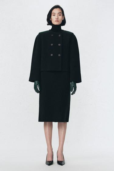 SOSHIOTSUKI X ZARA ウールショルダーパッドジャケットダークボトルグリーン0ZaraのSOSHIOTSUKI X ZARA ウールショルダーパッドジャケット - ダークボトルグリーン - 画像 0