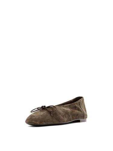 Zara Gathered ballet flats with bow - Khaki Green