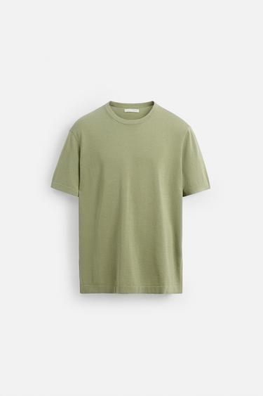 Zara PLETENA MAJICA REGULAR FIT KROJA – Zelena