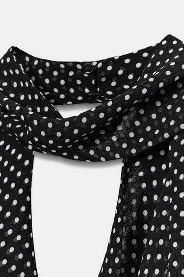 ZW COLLECTION HALTER NECK DOT TOP - Black / White by Zara - Image 7
