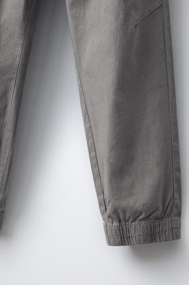 POPLIN JOGGER TROUSERS - Blue / Steel by Zara - Image 3