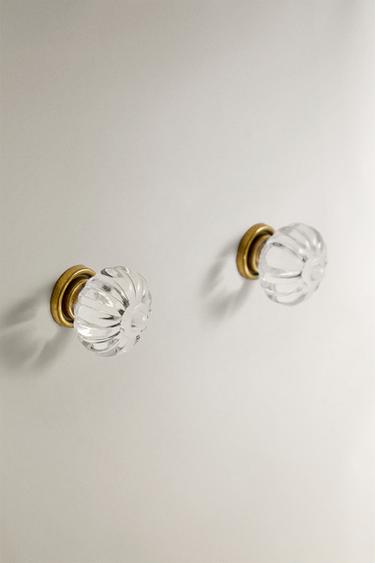 LOT DE BOUTONS MEUBLE ACRYLIQUE FLEUR (LOT DE 2) - Transparent de Zara - Image 1
