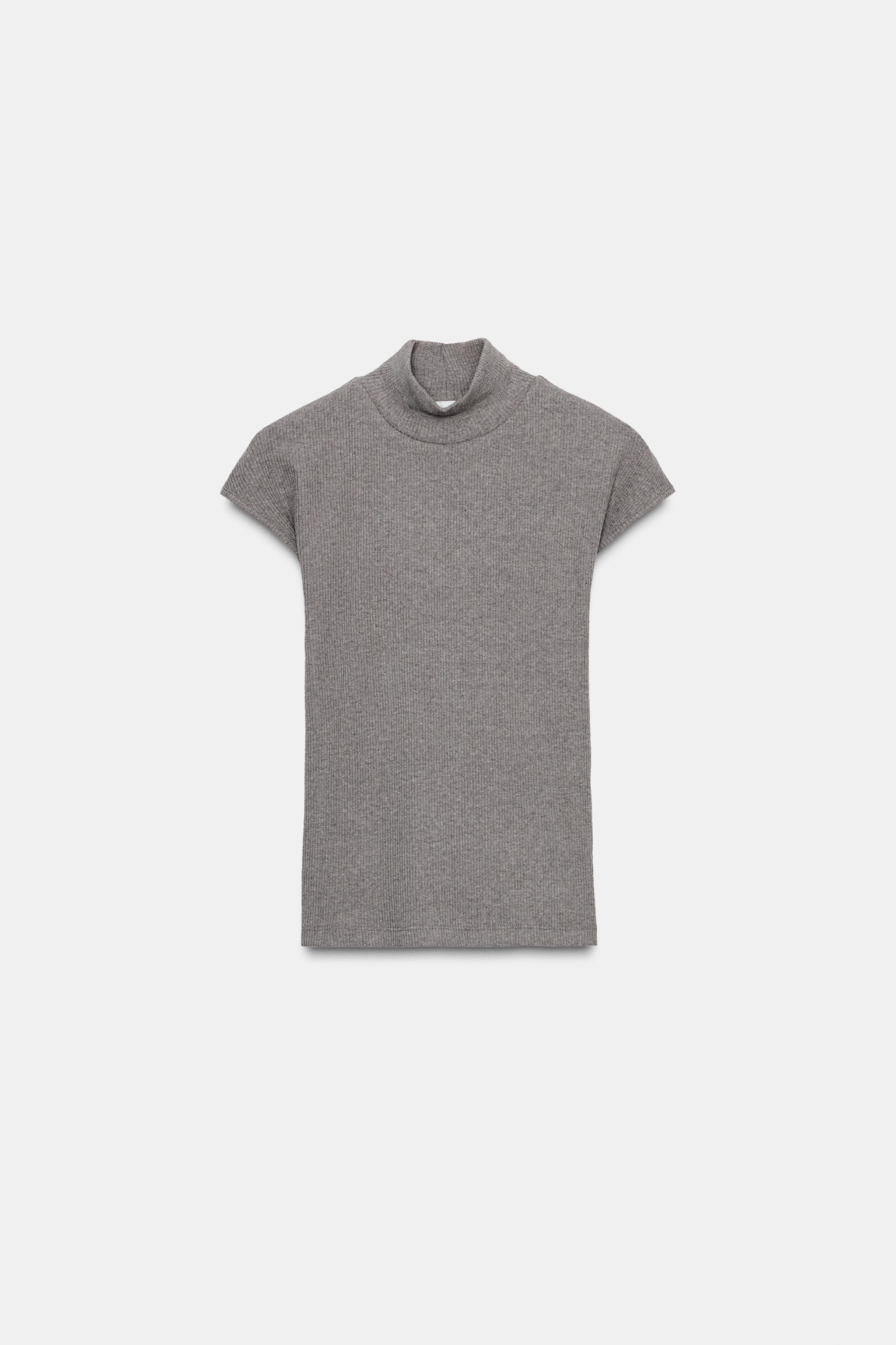 iNtimiteのRib Frill High neck Knit Liverpool Los Angeles Stretch Knit Shirring V-Neck Long