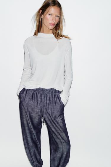 PANTALON DE JOGGING À CHEVILLES ÉLASTIQUES - Indigo de Zara - Image 2