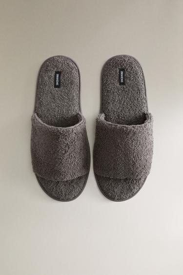 OPEN TERRY BATHROOM SLIPPERS - Dark Grey by Zara - Image 2