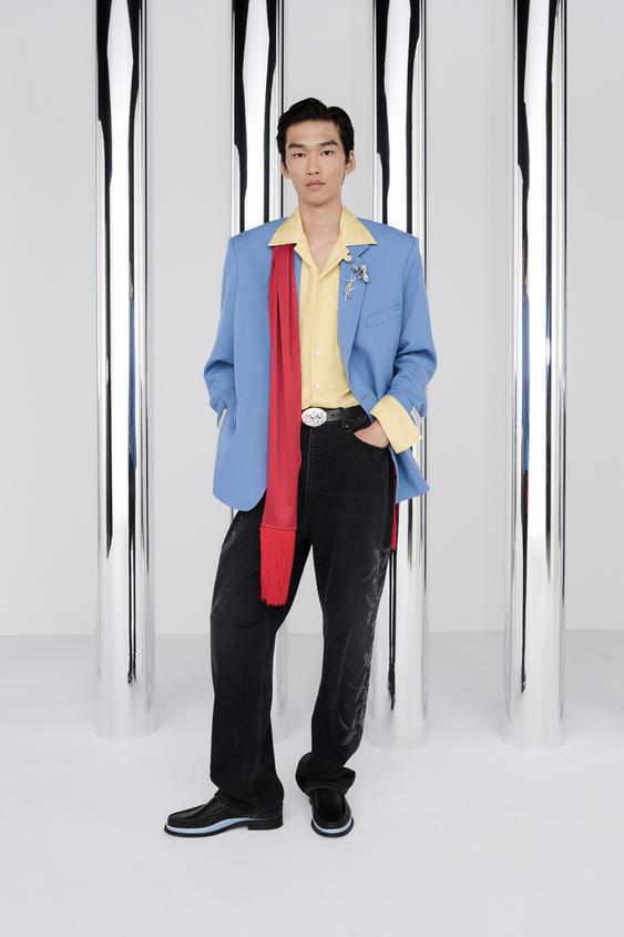 RELAXED-FIT-BLAZER MIT KONTRAST - Blau von Zara - Bild 0