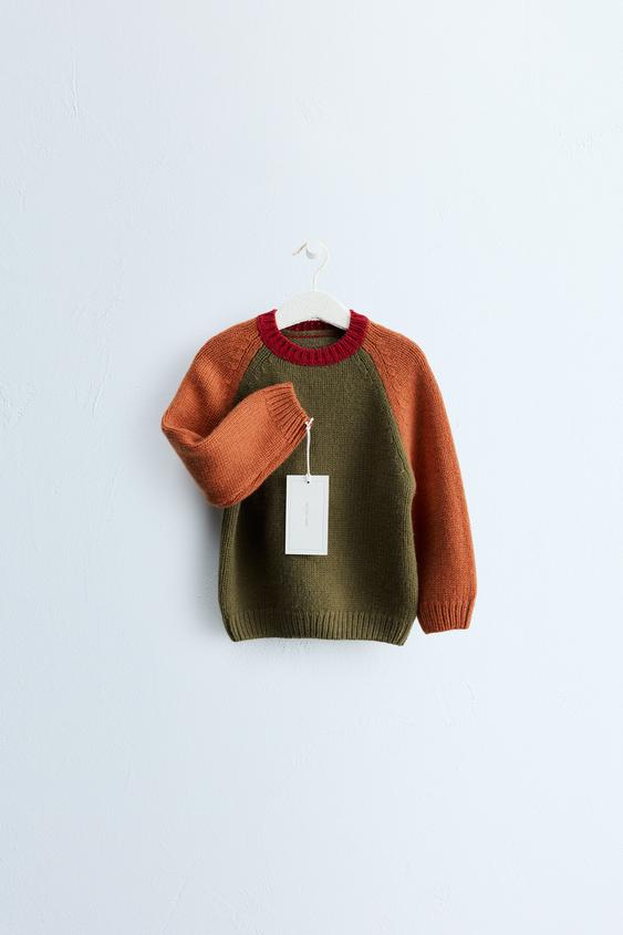 Zaras ZARA TIMELESS – COLORBLOCKTRÖJA I YLLE OCH KASHMIR - mörkt vinröd - Bild 0
