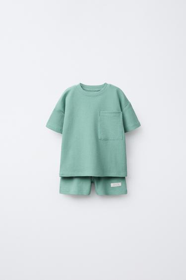 AGES 2-6/PLAIN EMBOSSED PYJAMAS - Green by Zara