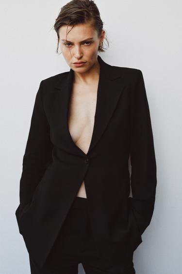 BLAZER SLIM EN LAINE ZW COLLECTION ÉDITION LIMITÉE - Noir de Zara - Image 4