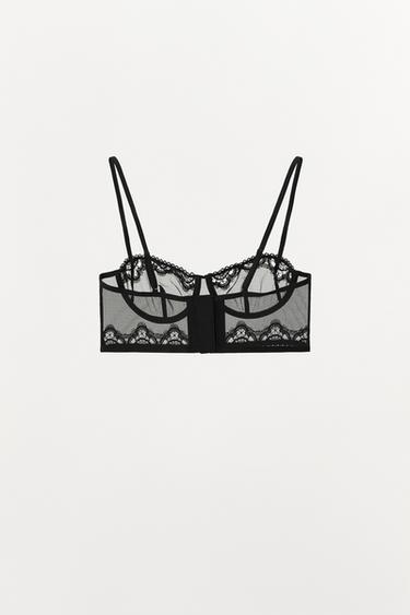 SOUTIEN-GORGE MESH ARMATURES DENTELLE - Noir de Zara - Image 6