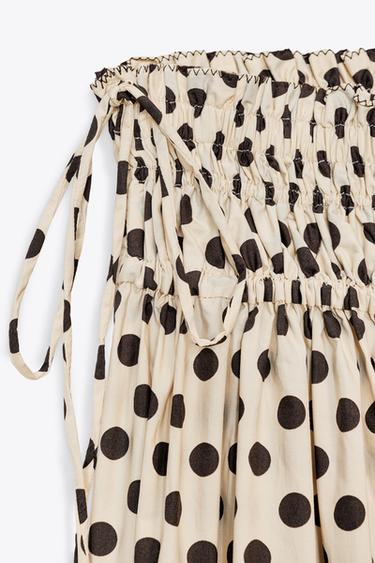 JUPE MIDI À POIS ZW COLLECTION - Écru de Zara - Image 9