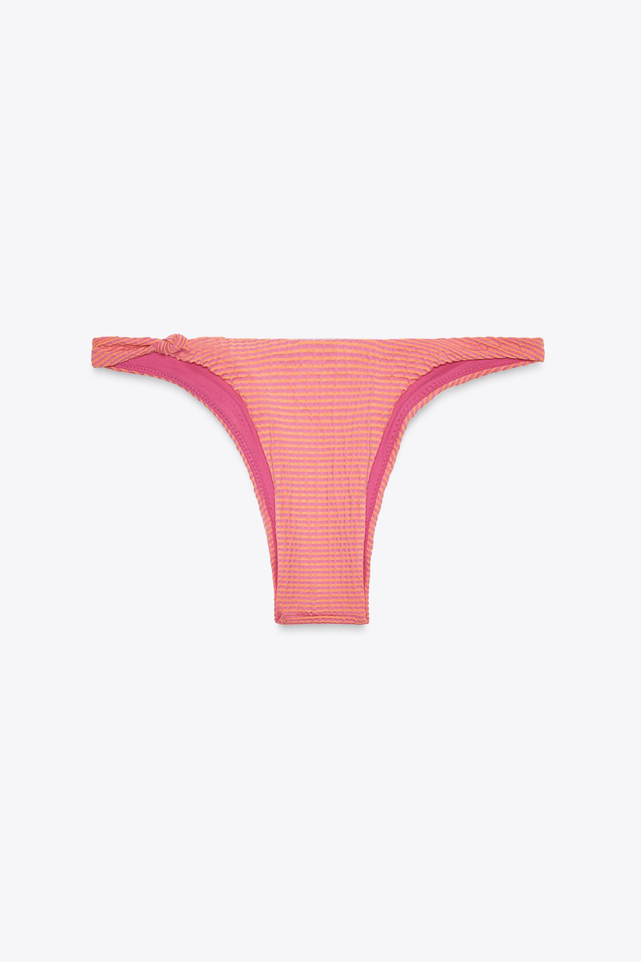 ZARA ストライプビキニボトム 2910/205 STRIPED BIKINI BOTTOMS - Pink | ZARA United States