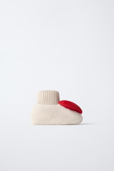 Zara HEART SLIPPERS - Off White