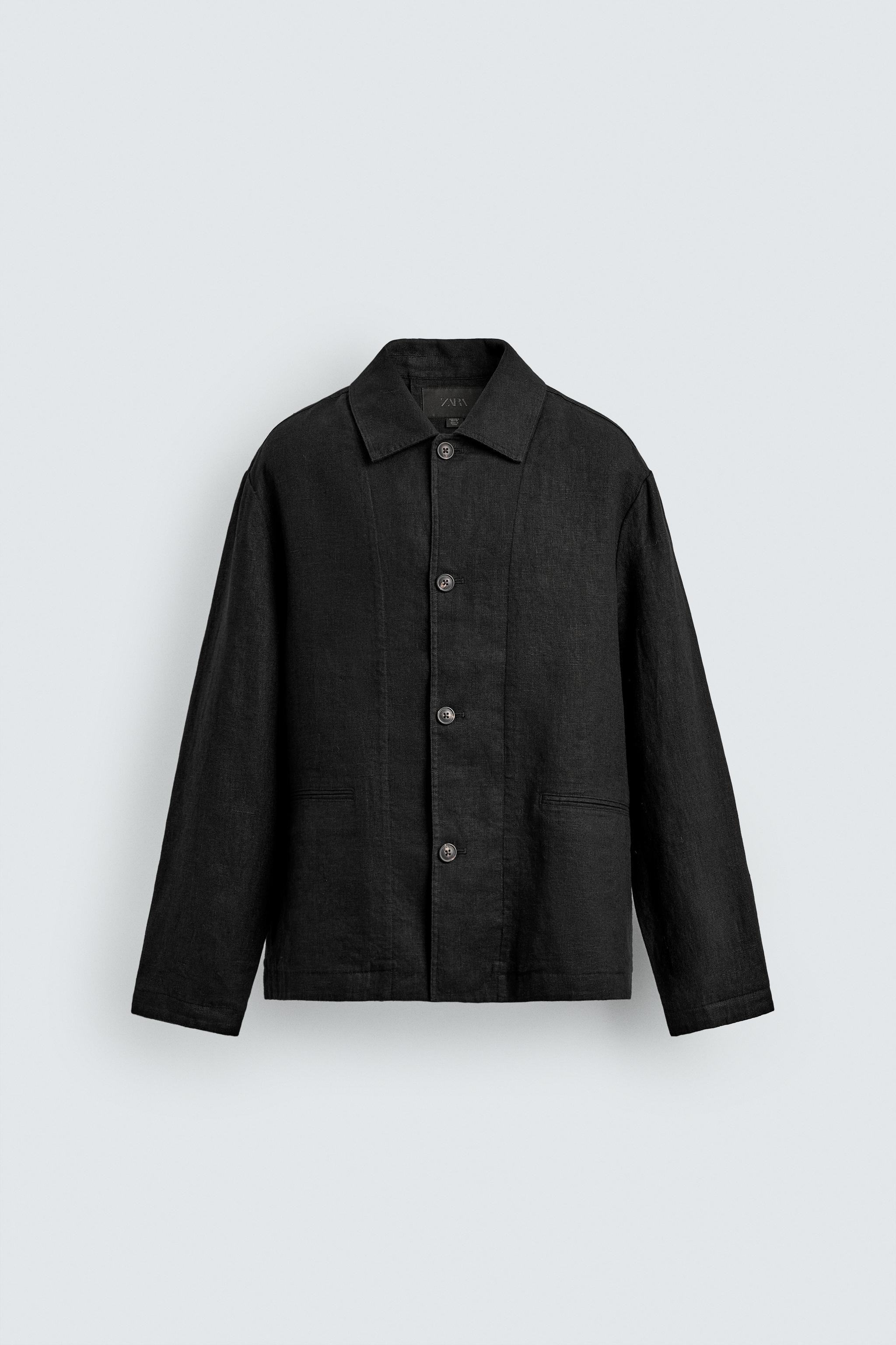REGULAR FIT 100% LINEN OVERSHIRT