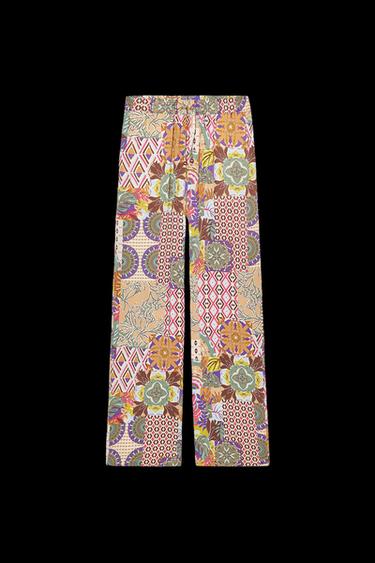 WEITE HOSE MIT PRINT - Bunt von Zara - Bild 0