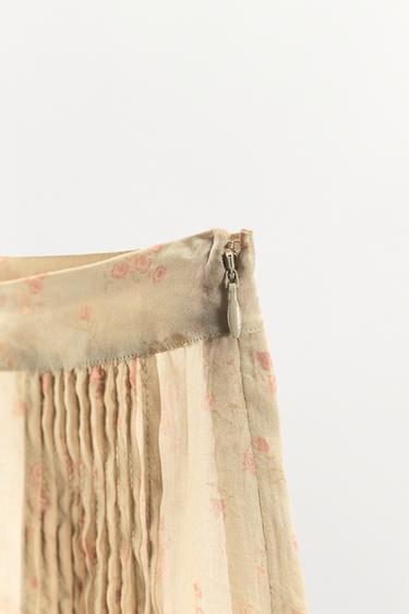 SHORT EN ORGANZA IMPRIMÉ BRODERIES - Écru de Zara - Image 3