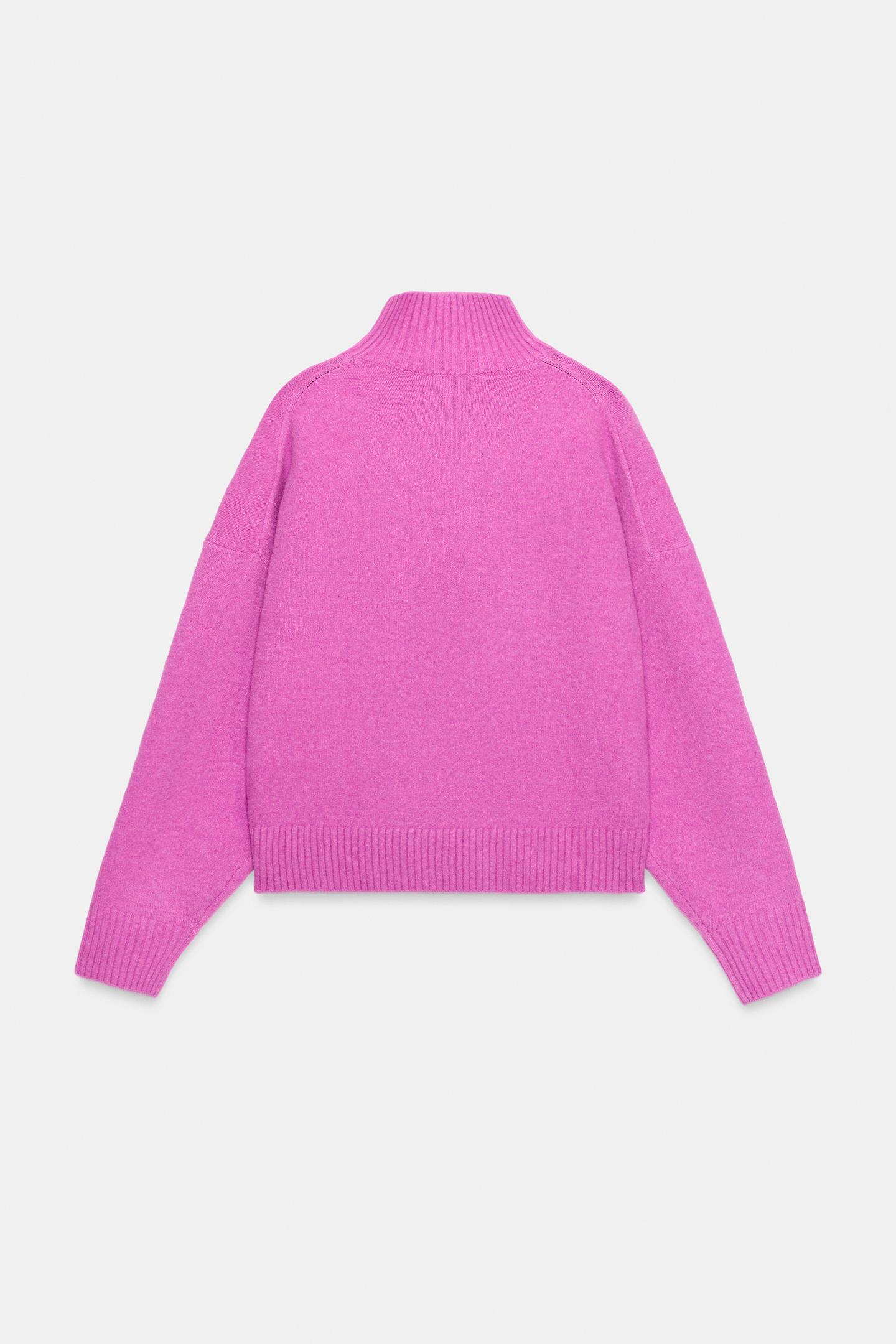 Женский свитер Zara Soft Knit, цвет: Розовый — фото 8