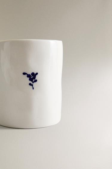 FLORAL PORCELAIN MILK JUG - White / Navy by Zara - Image 4