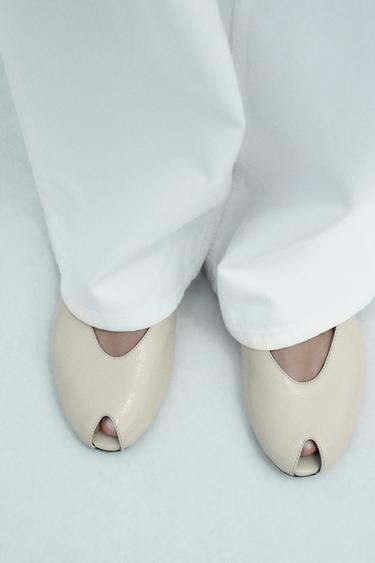 OPEN-TOE SLINGBACK SHOES - white by Zara - Image 1