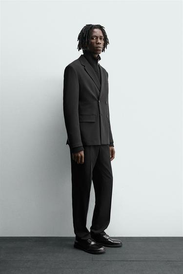 VESTE DE COSTUME CONFORT CROISÉE - Noir de Zara - Image 3