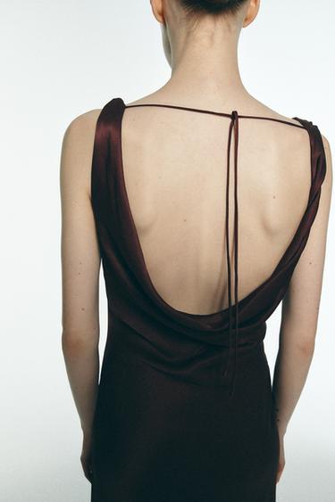 VESTIDO ESCOTE FLUIDO ZW COLLECTION - Burgundy de Zara
