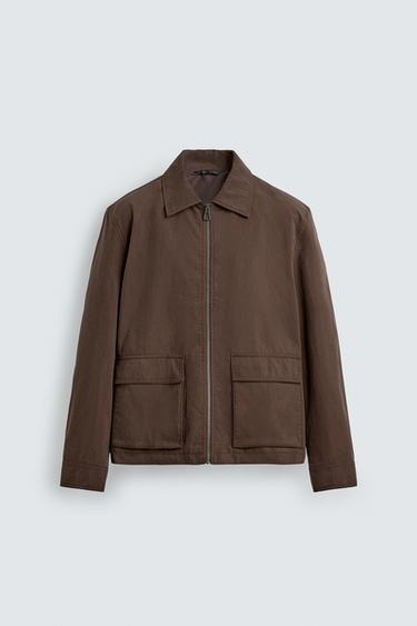 POCKET TEXTURED JACKET - Chocolate by Zara