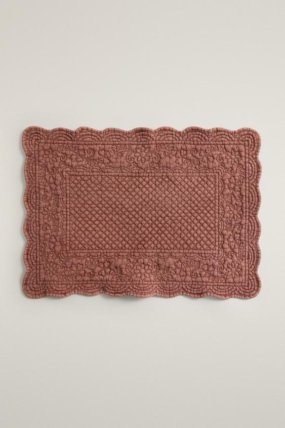 FLORAL QUILTED PLACEMAT - Pink by Zara - Image 0