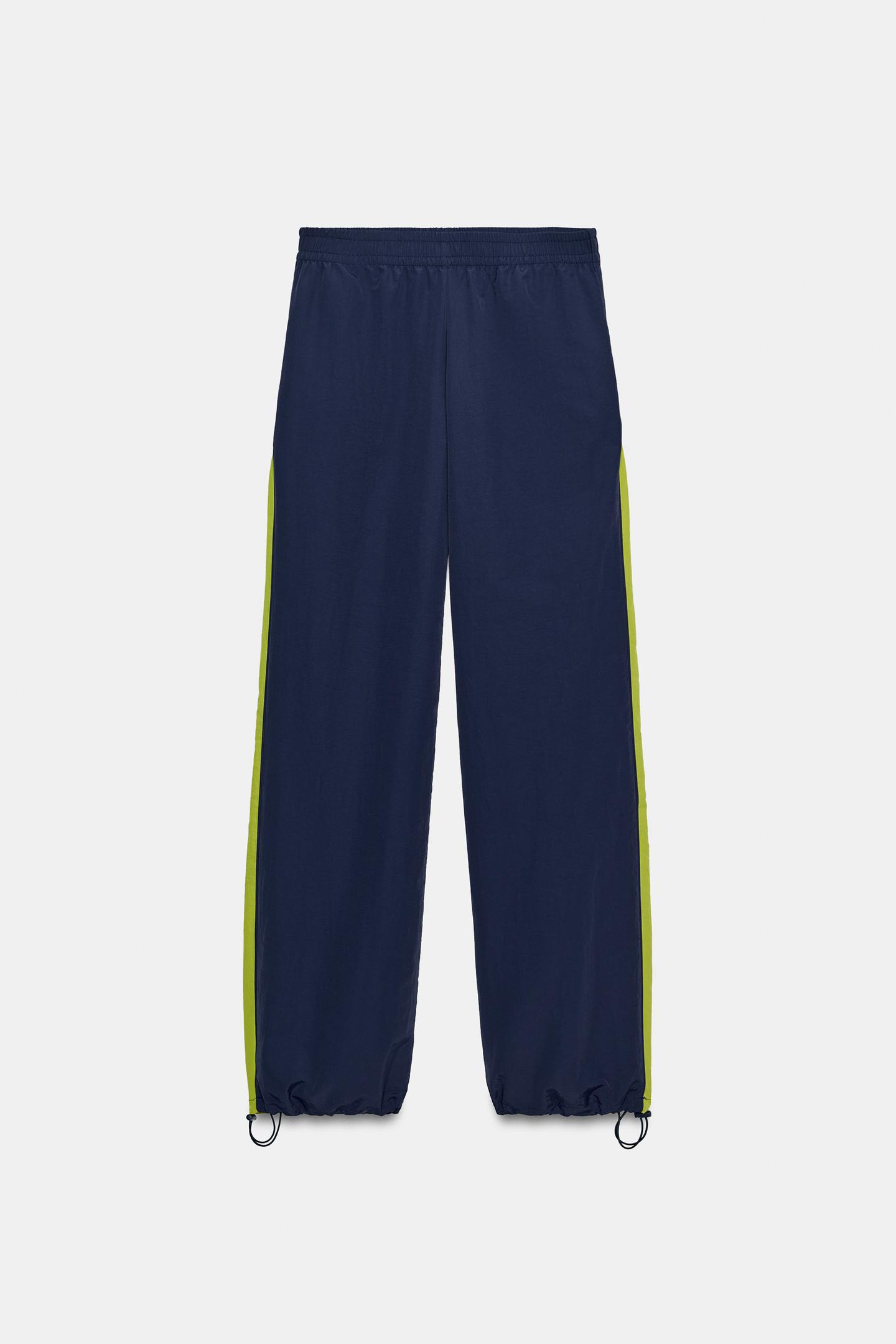 Женские брюки Zara Technical Side Stripe, цвет: Тёмно-синий — фото 6