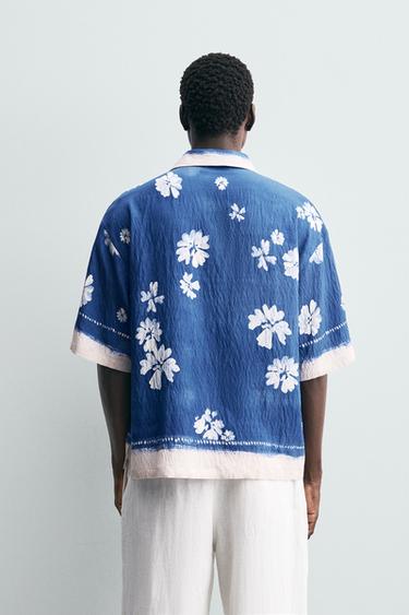 FLORAL PRINT SHIRT - Ecru / Blue by Zara - Image 2