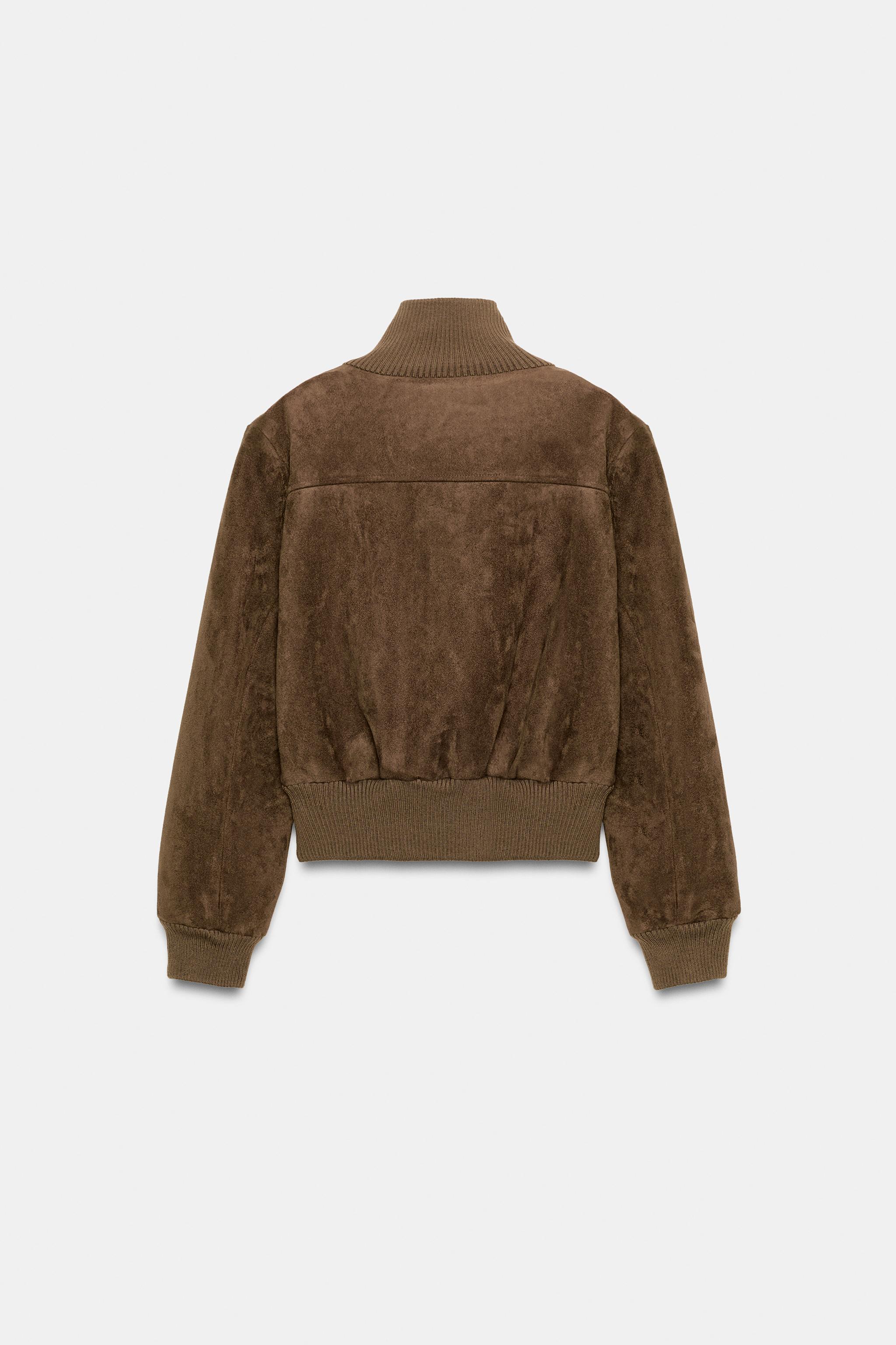 VESTE BOMBER COL MONTANT CÔTELÉ