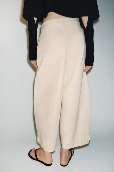 BARREL TROUSERS WITH ADJUSTABLE HEM - Ecru by Zara - Image 2