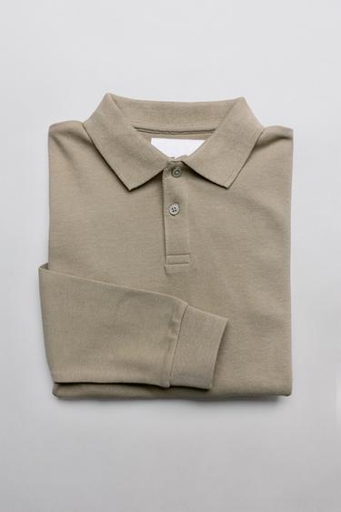 POLO BASIQUE EN PIQUÉ - Kaki foncé de Zara