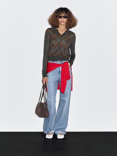 Zara Polo sweater with diamond detail - Mid-gray - Image 0