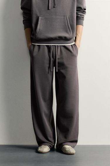BASIC STRAIGHT-LEG JOGGERS - Dark anthracite by Zara