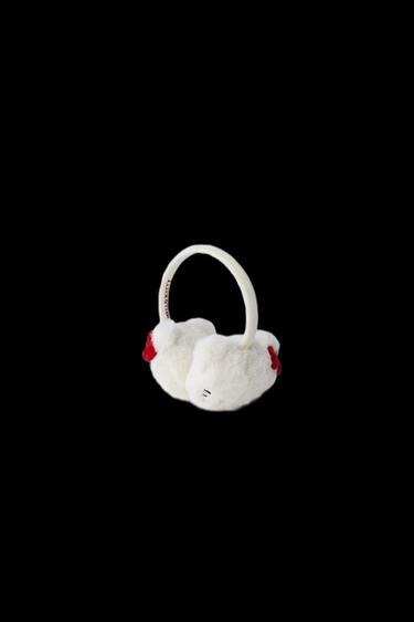 Zara HELLO KITTY © SANRIO FAUX FUR EARMUFFS - Ecru - Image 0