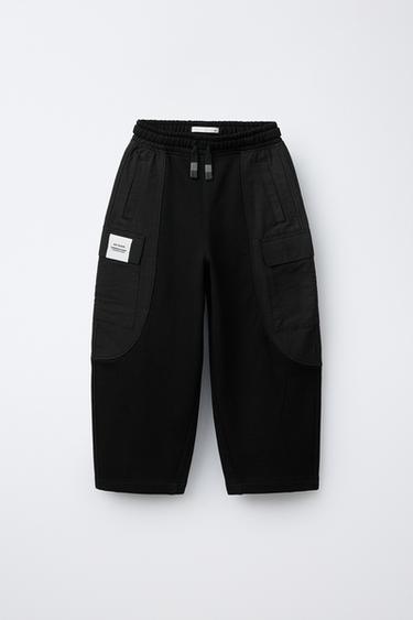 TROUSERS WITH LABEL DETAIL - Black by Zara - Image 0